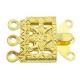 Metal Box clasp ± 20x10mm 3-strands Gold